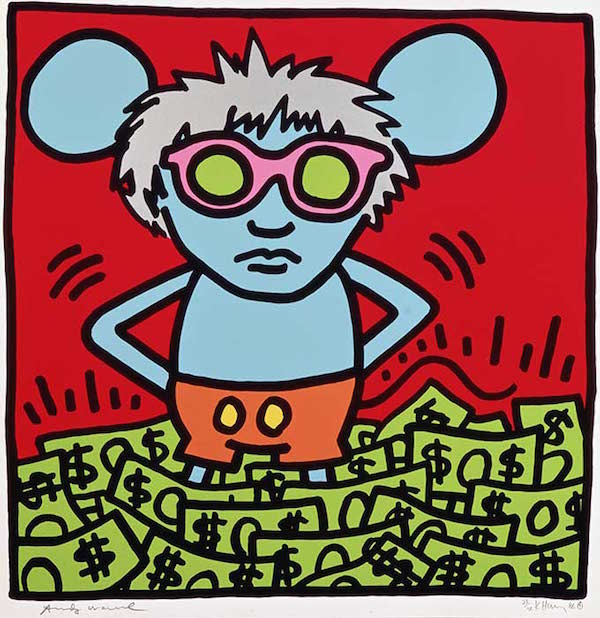 Keith Haring, Andy Mouse, 1986, silkscreen, 38 x 38 inches. © Keith Haring Foundation [KHP-151A]