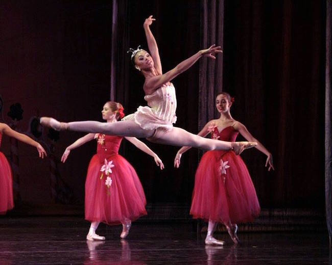 Amanda Smith (in pink), dancing with the Charlotte Ballet. 