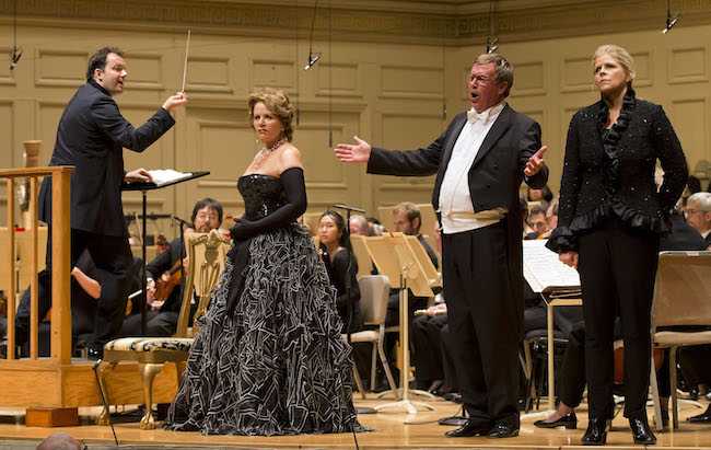 Andris Nelsons led the BSO in Strauss's Der Rosenkavalier with Renee Fleming, Susan Graham, and Franz Hawlata Photo: Winslow Townson.