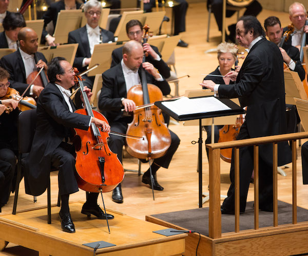 Yo-Yo Ma, Charles Dutoit, and the BSO perform Elgar's Cello Concerto, Photo: Robert Torres.