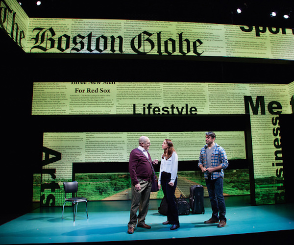 Joel Colodner, Veronika Duerr, John Gregorio. in the MRT production of “Going to See the Kid.” Photo: Meghan Moore.
