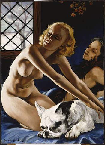 "Femmes au bull-dog (Women with Bulldog)." c. 1941. Oil on board. Photo: Artist Rights Society (ARS), New York/ADAGP, Paris.