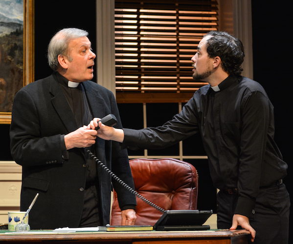 Left to Right - Gus Kaikkonen as Father Tim Farley, Adam Sowers as Mark Dolson. Photos: Will Howell.