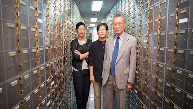 A scene from the documentary "Abacus: Small Enough to Jail."