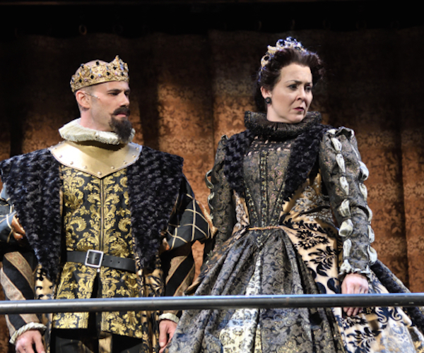 Daniel Duque-Estrada stars as King Ferdinand of Aragon and Rachael Warren as Queen Isabella of Castile in the Trinity Repertory Company production of "Like Sheep to Water, or Fuente Ovejuna." Photo: Mark Turek.