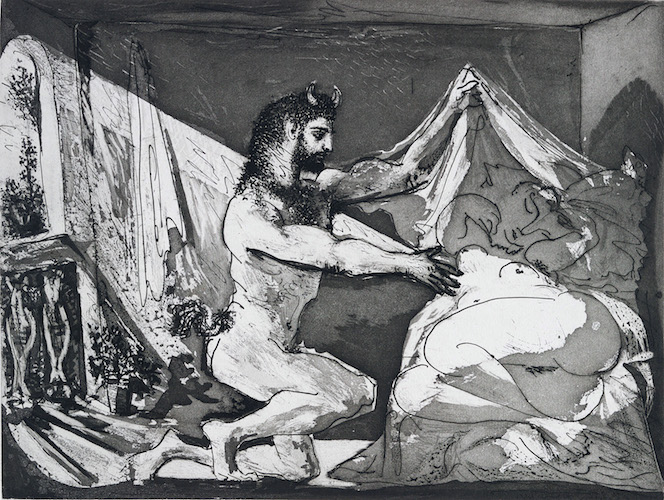 Pablo Picasso, "Faun Unveiling a Sleeping Girl" (1936). Photo: courtesy of the Clark Art Institute.