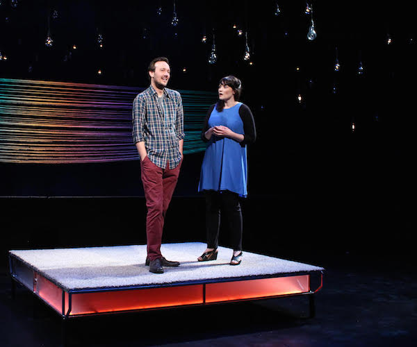 Bridget Beirne as Marianne and Sean Patrick Hopkins as Roland in the Peterborough Players production of "Constellations." Photo: Dana Angellis.