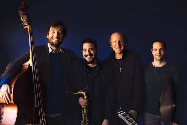 Tetraptych (left to right): bassist Max Ridley, saxophonist Hery Paz, pianist-composer Bert Seager, drummer Dor Herskovits.
