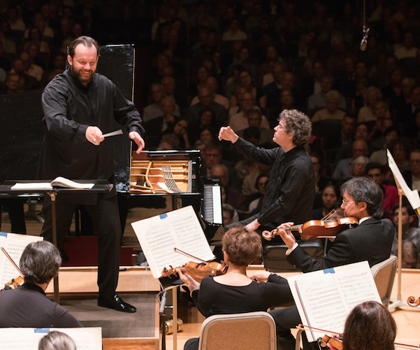 Andris Nelsons  led the BSO and Paul Lewis in Beethoven's Piano Concerto No. 4. Photo: Michael Blanchard.