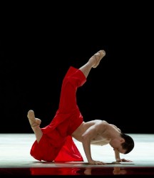 Royal Ballet artist Calvin Richardson in Wayne McGregor's Obsidian Tear. Photo: Andrej Uspenski, courtesy of The Royal Ballet.