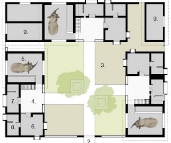 Elephant Housing Floor Plan by RMA Architects, Drawing by RMA Architects.
