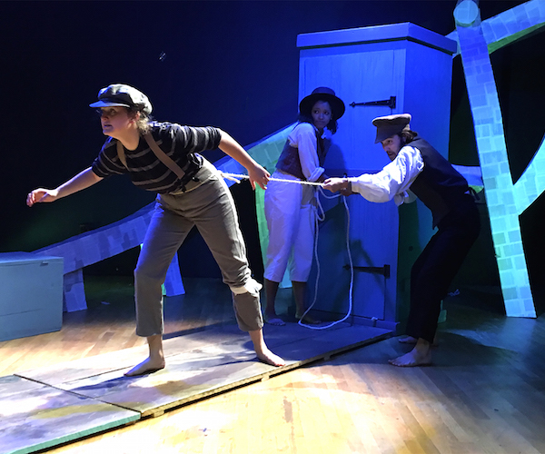 Jaime Semel, Ciera-Sadé Wade, and Sam Terry in scene from the imaginary beasts production of “[or, the whale].” Photo: courtesy of imaginary beasts.