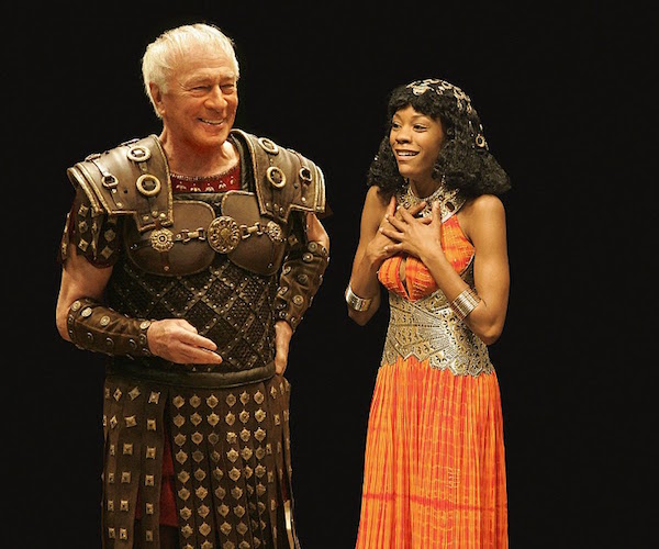 Christopher Plummer and Nikki M. James in the Stratford Festival production of GBS's "Caesar and Cleopatra." 