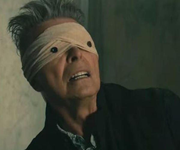 David Bowie in the video for "Lazarus."