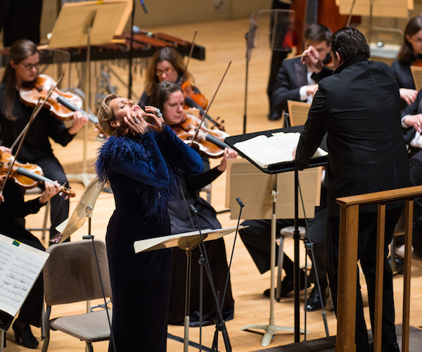 Kristine Opolais with Andris Nelsons and the Boston Symphony. Photo: Robert Torres.