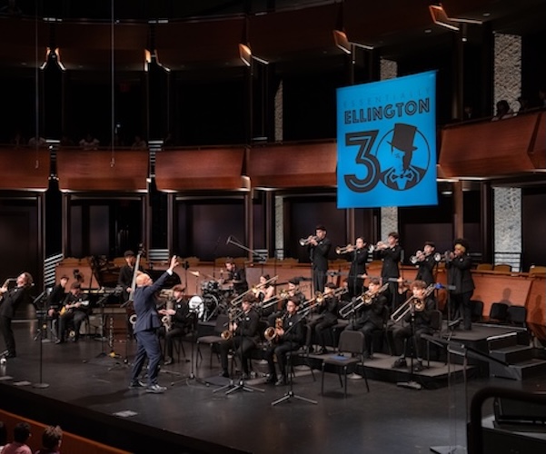 The 30th Annual Essentially Ellington High School Jazz Band Competition and Festival. Directed by Joan Chamorro and 2nd place in the competition, the Sant Andreu Jazz Band from Barcelona, Spain, performs at the Rose Theater on Saturday, May 10, 2025. New York. Jazz at Lincoln Center. Photo: Gilberto Tadday/Jazz at Lincoln Center.