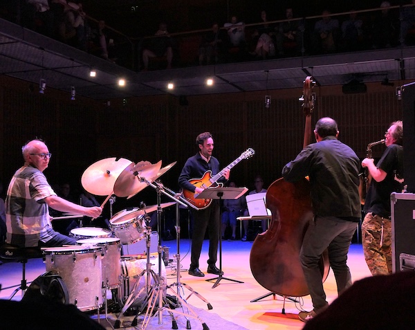 New Masada Quartet (Kenny Wollesen, Julian Lage, Jorge Roeder, John Zorn) at Calderwood Hall in the Gardner Museum (c) 2026 photo Paul Robicheau