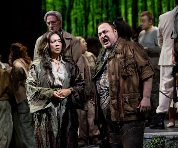 Nina Yoshida Nelsen (l., as Hedwige) is concerned for husband William Tell's (George Gagnidze) urge to fight in Boston Lyric Opera's WILLIAM TELL -- PHOTO by Nile Scott Studios