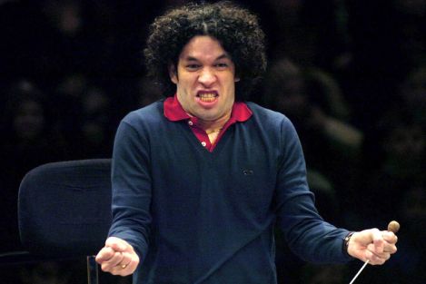 Charismatic conductor Gustavo Dudamel in action