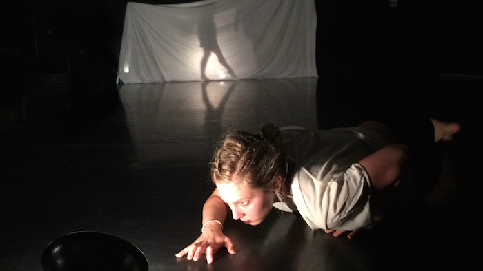 Nikki Girroir rehearses "rabbit hole cycles," the second piece in Luminarium’s upcoming feature production "Spektrel." Photo: Kim Holman.