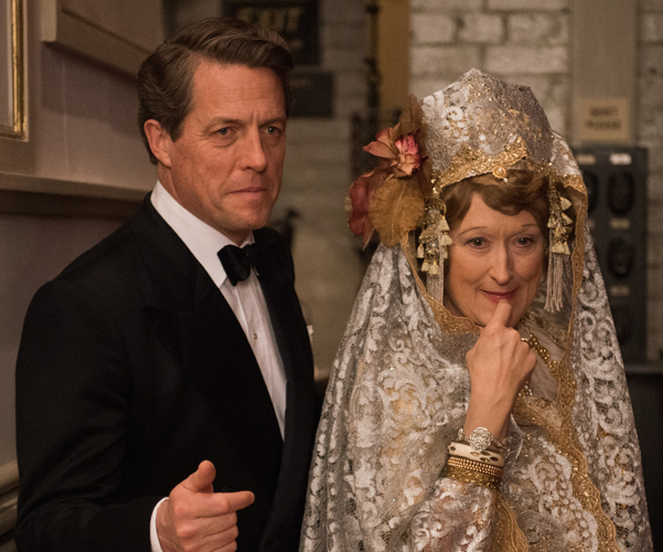 Hugh Grant and Meryl Streep in a scene from "Florence Foster Jenkins." 