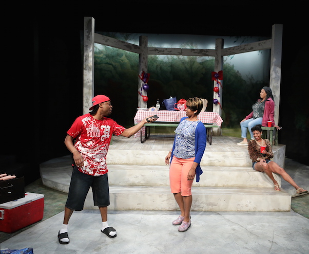 James R. Milord, Jasmine Rush, Jackie Davis, Lyndsay Allyn Cox in the Lyric Stage production of "Barbecue." Photo: 