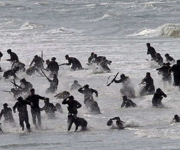 A scene of war in "Dunkirk."